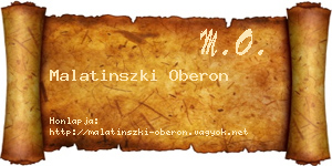 Malatinszki Oberon névjegykártya